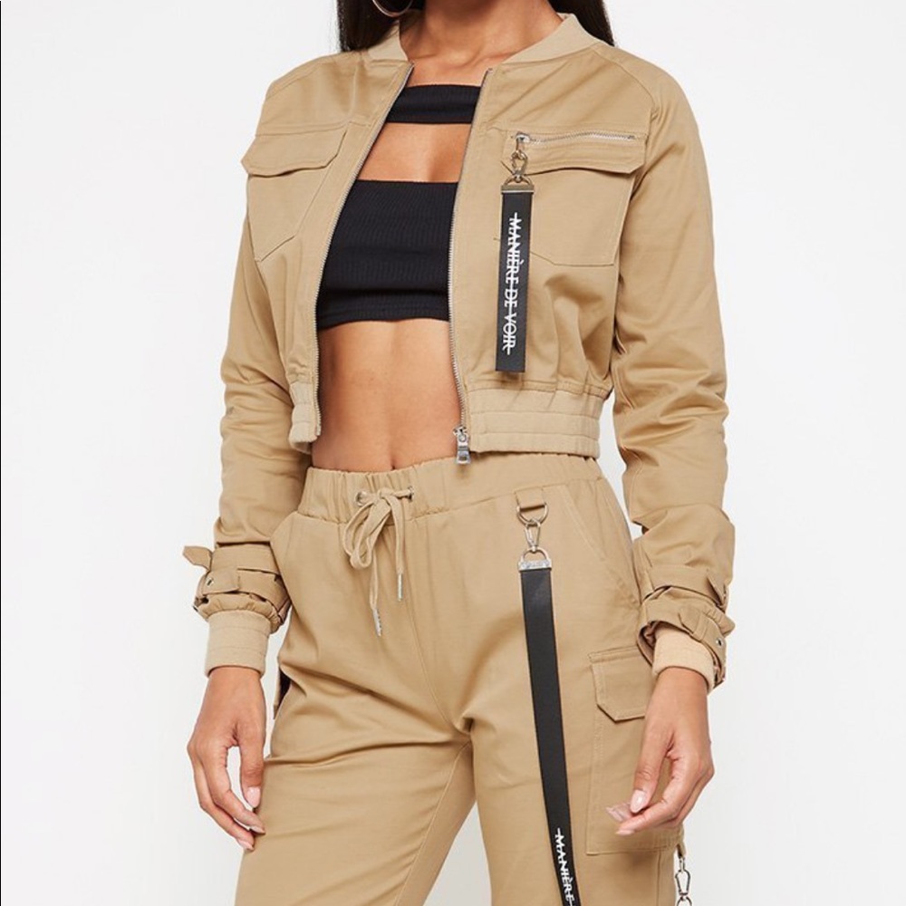 Buckle Detail Cargo Jogger set